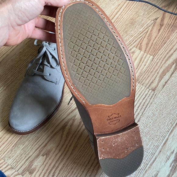 Cole Haan Mens grey suede tie up oxford main image 4